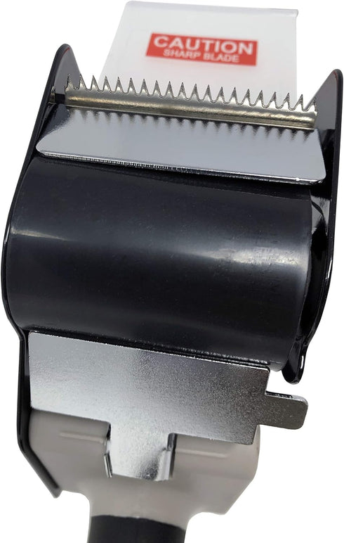 Clipco Tape Dispenser Gun with Packing Tape - Rubberized Handle (Pack of 3) (Black-Gray)