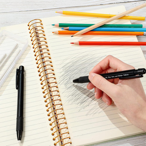 Round 3.8 mm Pen Style Eraser with Refill, Mechanical Retractable Eraser for Artists and Students (4 Packs)