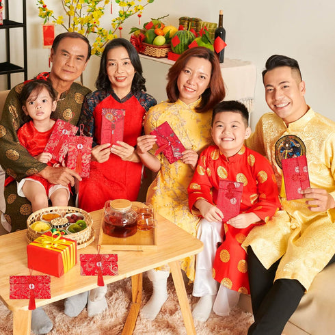 Silk Wedding Red Envelopes 12 Pcs for Lucky Money, Chinese New Year Red Packets for 2024 Spring Festival