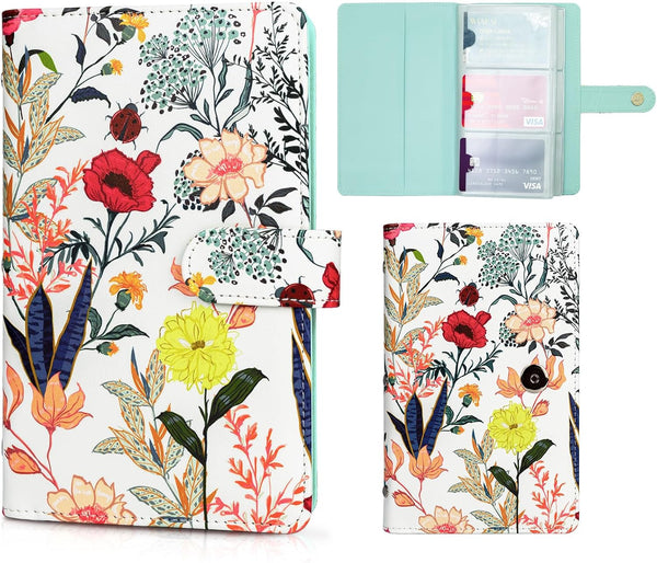 Business Card Holder, PU Leather Credit Card Holder for Women, Name ID Cards Book Case Organizer with 96 Card Slots (Up