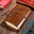 Vintage Leather Journal, Mtsooning, 88 Sheets/176 Pages, 5.12"x3.35", Brown Antique Handmade Deckle Edge Paper PU Bound