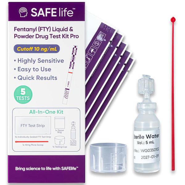 SAFE LIFE Fentanyl Test Strips Detects Fentanyl and Analogs in Powders, Liquids, and Pills,