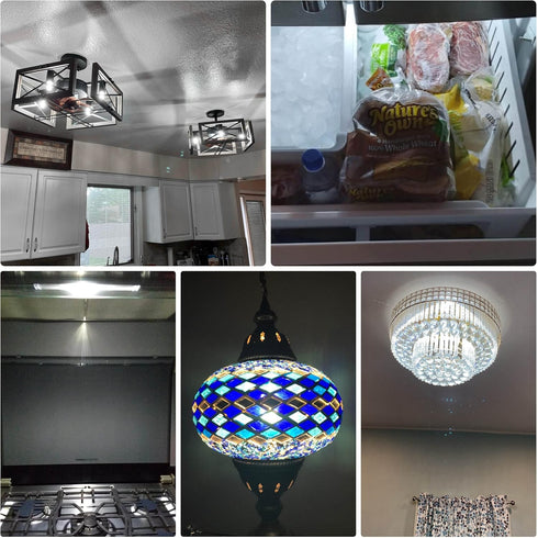ALIDE E14 Bulbs 4W 40 Bulbs 0.65*2.28 inch,120V 220V, 6000K E14 Bulb Pendant,Non-dimmable,10 Pack LED Equal Watt