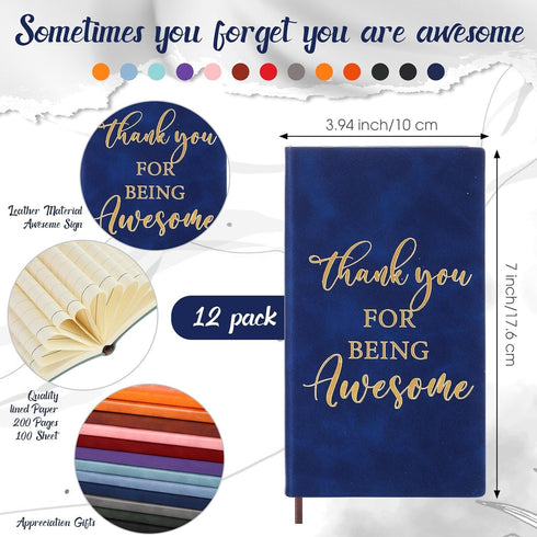 Yeaqee 24 Pcs Inspirational Gift Journals - A6 Leather Notebook Bulk for Employee Appreciation