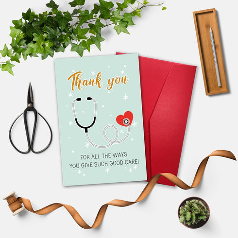 YIWANSIN Heartfelt Thank You Card for Doctor Nurse, Appreciation Card Gift for Healthcare, Medical Staff, Thank You