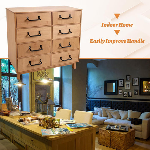 Caeuiciw 8 Pcs Cutting Board Cabinet Hardware Handle Pull, Matte Black Cabinet Hardware Furniture Pulls, Metal Serving