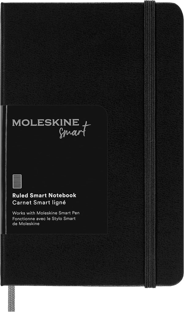 Moleskine Smart Notebook – Pocket, Ruled, Black, Hard Cover, 3.5 x 5.5