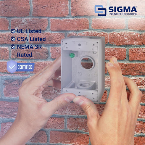 Sigma Electric 14251WH 1/2-Inch 4 Hole 1-Gang Box, White Sigma Engineered Solutions