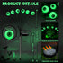 2 Pack 12 2 Brizled Solar Halloween Lights, Total LED Green Halloween Eyeball Lights, Modes Outdoor Green Eyeball