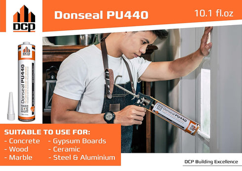 DCP Donseal PU440 Polyurethane Concrete Sealant, Non-Sag Caulking for Concrete Expansion Joints, 10.1 fl. oz