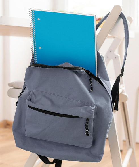 Dunwell 1 Subject Spiral Notebook, 8.5 x 11, Blue Plastic Cover, College Ruled, 100 Sheets, Perforated Paper, 2 Inner
