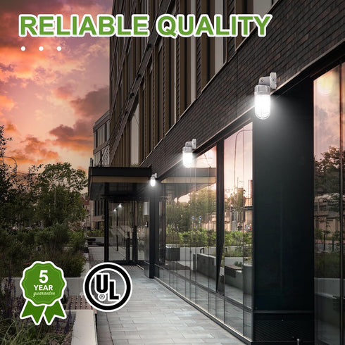 21W, 5000K, IP65 LED Vapor Tight Jelly Jar Light Wall/Ceiling Mount Vapor-Proof LED, Wet Rated Security Cage Light