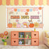 Groovy Fall Pumpkin Bulletin Board Set, Autumn Thanksgiving Decorations, Peace Love Paper Cutouts for Classroom Decor