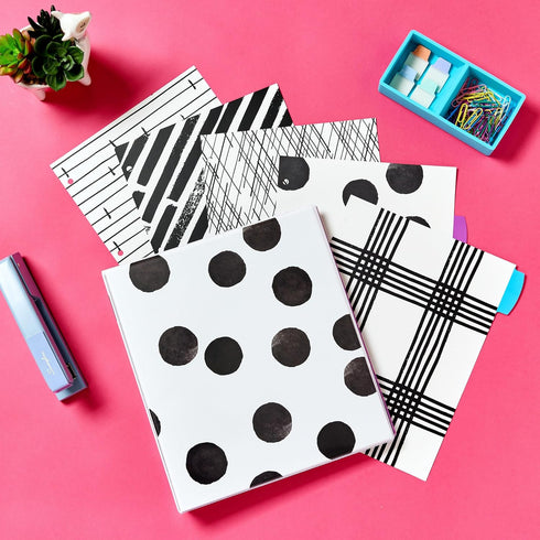 Avery Durable View 3 Ring Binder, 1 Inch Round Rings, Black and White Dots, 1 Fashion Binder (26744)