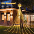344 11.8ft 9 8 Christmas Decorations Star String Lights - LED Strands Waterfall Tree Lights with Topper Star, Lighting
