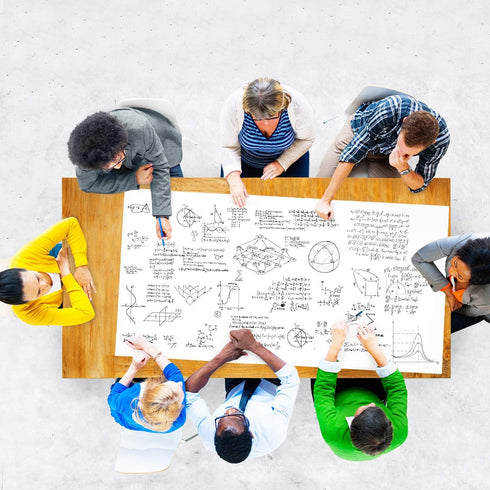 Extra Large Self-Adhesive Whiteboard Decal Sticker, 6.5 FEET Peel and Stick Wallpaper with 4 Dry Erase Markers, 17.7” X
