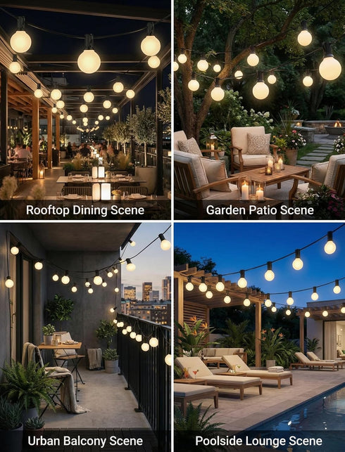 25FT G40 27 Bulbs,Outdoor Frosted Christmas Lights,Globe Christmas Lights with Frosted White String Lights for Outside
