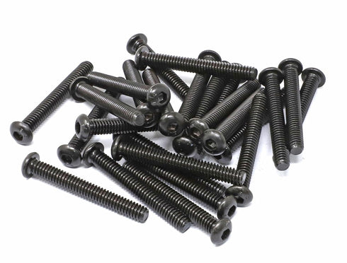iexcell 25 Pcs 1/4-20 x 2" Alloy Steel 10.9 Grade Hex Socket Button Head Cap Screws Bolts Kit, Black Oxide Finish