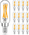 12 Pack Mlambert Dimmable T6 LED Bulbs, 4W (40W Equivalent), Clear E12 Edison Bulbs for Chandeliers