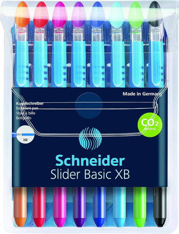 Schneider Slider Ballpoint Pen, Extra-Bold 1.4 mm, Assorted Barrel and Ink Colors, 8/Pack