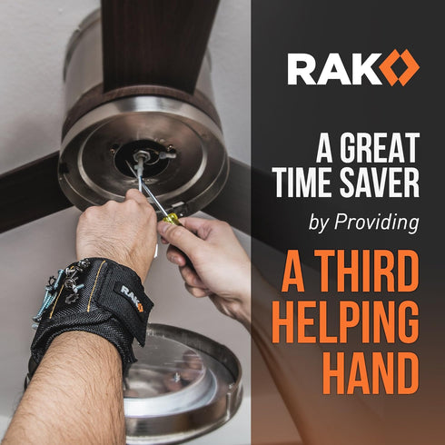 RAK Magnetic Wristband for Tools - Premium Tool Belt for Holding Screws Nails with Powerful Magnets, Birthday Gifts