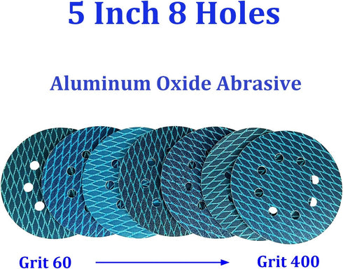 5 Inch 8 Hole Diamond Shape Sanding Discs, 240 Grit, 50 Pcs Hook and Loop for Orbital Sanders, Woodworking