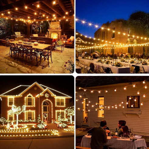 25 Pack G40 LED Light Bulbs Replacement for Outdoor String Lights, E12 Candelabra Base, 2700K Warm White