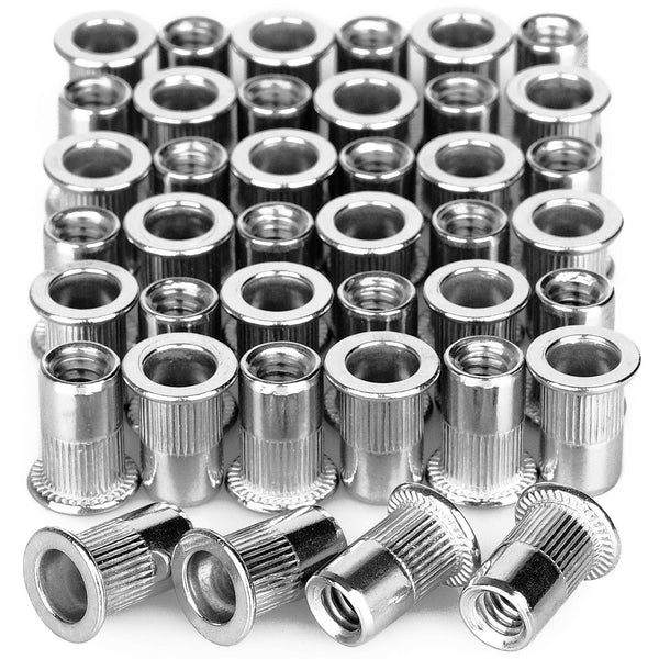 40Pcs 1/4”-20 Rivet Nuts, Stainless Steel Threaded Insert Nut 1/4-20UNC Nutsert Rivnuts