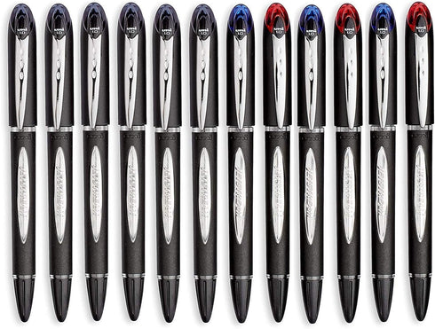 uni-Ball Jetstream Ballpoint Pens - Bold Point (1.0mm), 6 Black + 6 Assorted Colors Pack