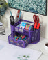 EasyPAG Desk Organizer, Mesh Caddy with Drawer for Office Supplies, Purple