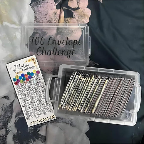 LOBALU 100 Set, $10,000 (1) Envelope Challenge Box Easy And fun Way To Save Money, Envelopes Money Saving Challenge
