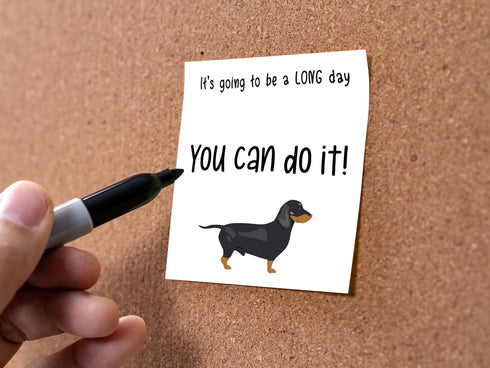 Butler in the Home Sticky Notes 12 Pack 3"x3" 50 Sheets/Pad, Black Dachshund, Cute Funny Memo Note Pads
