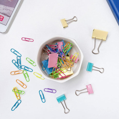 Ceramic Paper Clip Holder - Gold Line Paper Clip Dispenser Organizer for Desk, Cute Leopard Office Binder Clip Holder
