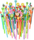 YYaaloa 64pcs Cute Cartoon Novelty Gel Ink Pens, 0.5 mm Black Ink, Assorted Styles, Fun Kawaii Pens for Kids