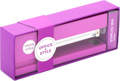 Office + Style Precision Jam-Free Full Strip Stapler, Non-Skid, Purple