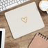 Seorsok Square Aesthetic Cute Heart Mouse Pad, Waterproof Funny Design, Non-Slip Rubber Base, Beige