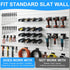 COMNICO 12 Pcs Slatwall Bins with Hooks, Plastic Slatwall Organizer Accessories Containers Workbench Bins for Slat Wall