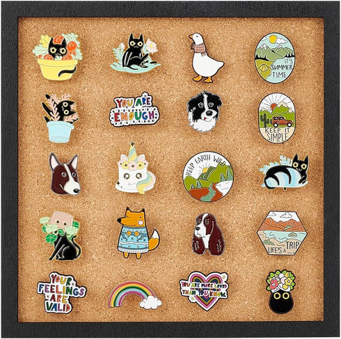 BENECREAT Square Cork Board Bulletin Display Board, Wall Mounted for Home & Office Decor