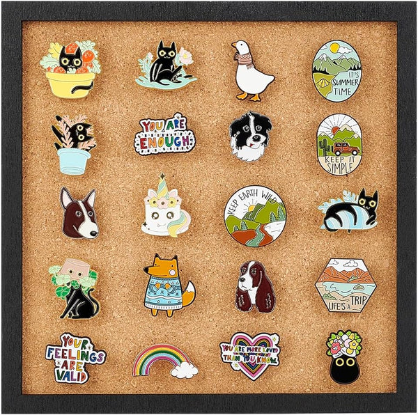 BENECREAT Square Cork Board Bulletin Display Board, Wall Mounted for Home & Office Decor