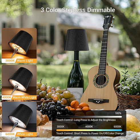 2026 3 2PC) Wireless Bottle Lamp, New Color Rechargeable Wine Bottle Lights for Home Bars Restaurants (Black