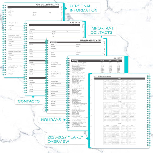 Monthly Planner 2025-2027, 8.5'' x 11'', 2-Year Planner from July 2025 to June 2027 with Inner Pocket