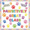 Paw Prints Bulletin Board Set - Dog Paw Print Classroom Decorations, Mini Cutouts for School Party Decor