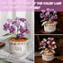 Cozy Forget Me Not Flower Lamp - Purple Crochet Artificial Flowers with Night Light, Cordless Table Lamp, Home Decor