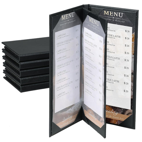 6 Pack 4 View Menu Holder Menu Covers 4.25" x 11" |