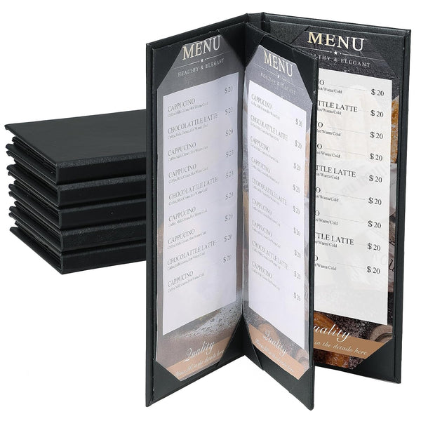 6 Pack 4 View Menu Holder Menu Covers 4.25" x 11" |