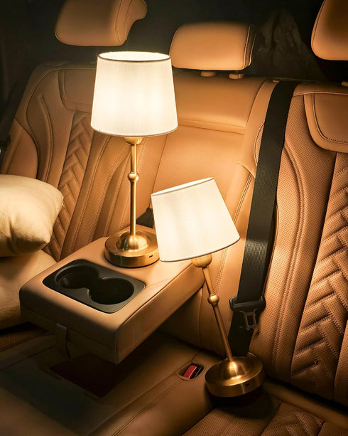 AILELANG Dimmable 3000/4000/6000K Rechargeable Table Lamps Cordless, Portable Touch Battery Powered Lights with Fabric