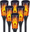 Toodour Solar Lights Outdoor, 6 Pack Solar Torch Lights with Flickering Flame,