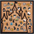 BENECREAT Square Castle Cork Board, 11.8x11.8inch Wall Mounted Bulletin Display Board with Black Frame for Brooch Pin