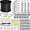 YingYa BIS 165FT String Light Hanging Kit,304 Stainless Steel Cable Kit - Heavy Duty
