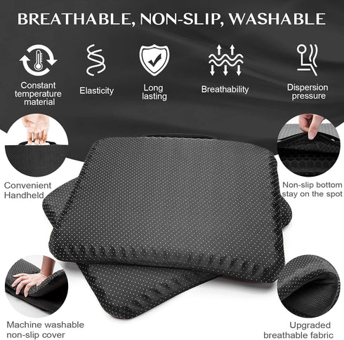Cooushing Gel Seat Cushion, for Long Sitting -Double Thick Gel Seat Cushion Breathable Honeycomb Chair Cushion
